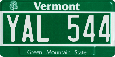 VT license plate YAL544