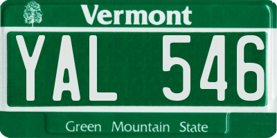 VT license plate YAL546