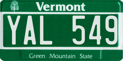VT license plate YAL549