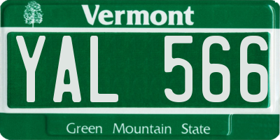 VT license plate YAL566