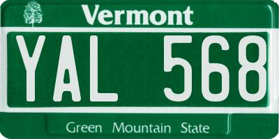 VT license plate YAL568