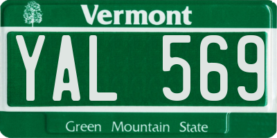 VT license plate YAL569