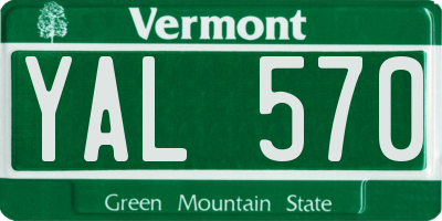 VT license plate YAL570