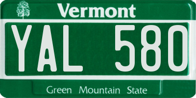 VT license plate YAL580