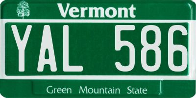 VT license plate YAL586