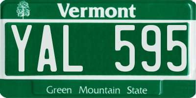 VT license plate YAL595