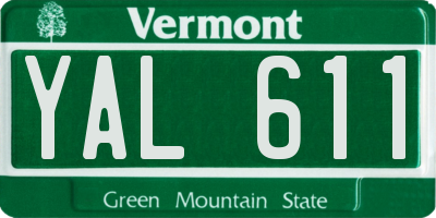 VT license plate YAL611