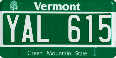 VT license plate YAL615