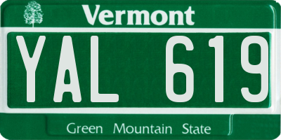 VT license plate YAL619
