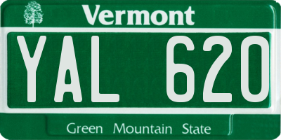 VT license plate YAL620