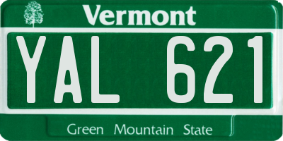 VT license plate YAL621
