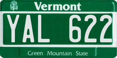 VT license plate YAL622