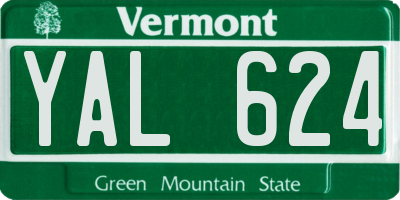 VT license plate YAL624