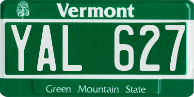 VT license plate YAL627