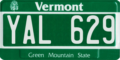 VT license plate YAL629