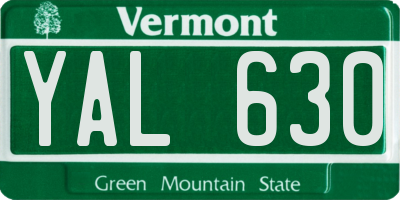 VT license plate YAL630