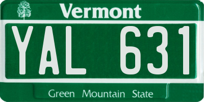 VT license plate YAL631