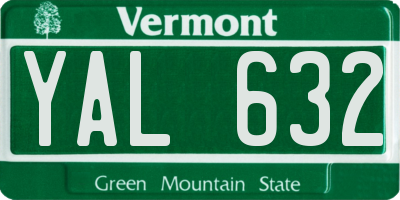 VT license plate YAL632