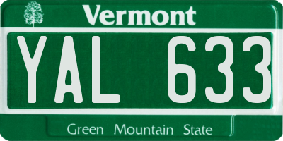VT license plate YAL633