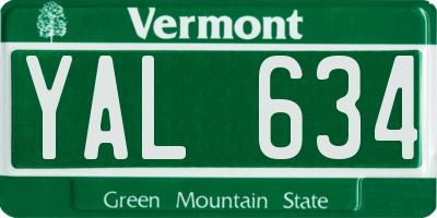 VT license plate YAL634