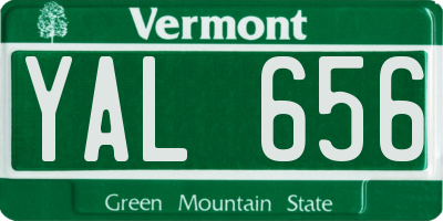 VT license plate YAL656