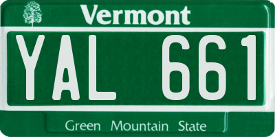 VT license plate YAL661
