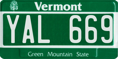 VT license plate YAL669