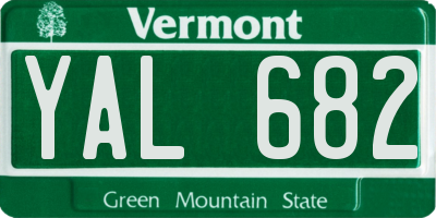 VT license plate YAL682