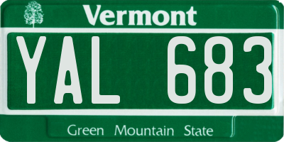 VT license plate YAL683