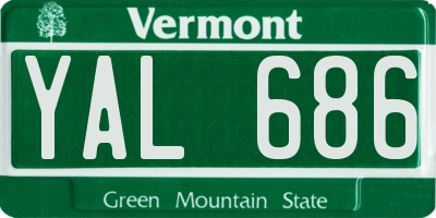 VT license plate YAL686