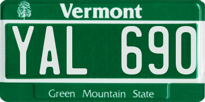 VT license plate YAL690