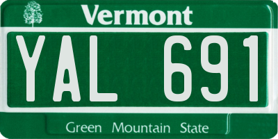VT license plate YAL691