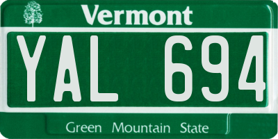 VT license plate YAL694