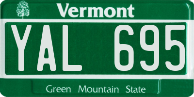 VT license plate YAL695