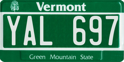 VT license plate YAL697