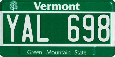 VT license plate YAL698