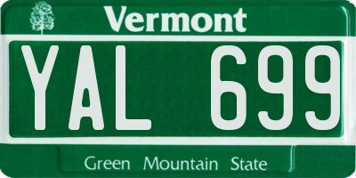 VT license plate YAL699