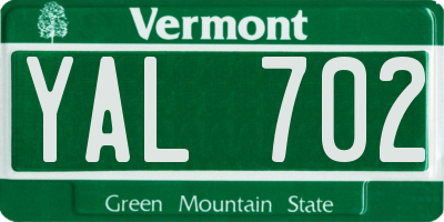 VT license plate YAL702