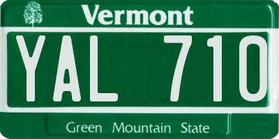 VT license plate YAL710