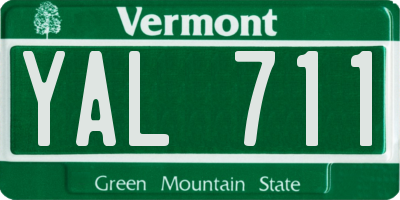 VT license plate YAL711
