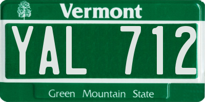 VT license plate YAL712