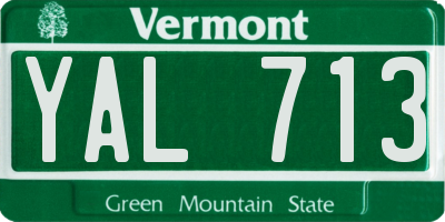 VT license plate YAL713
