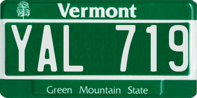 VT license plate YAL719