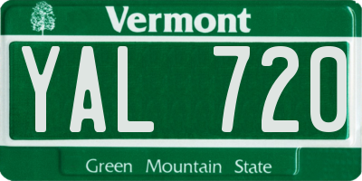 VT license plate YAL720