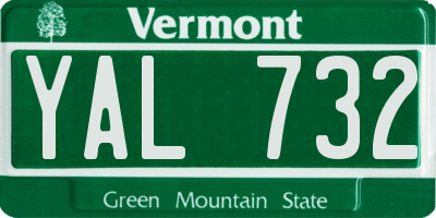 VT license plate YAL732
