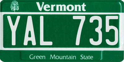 VT license plate YAL735