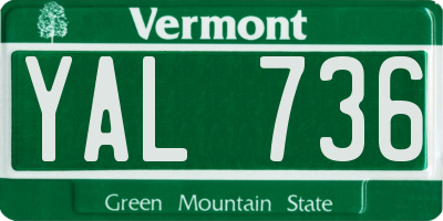 VT license plate YAL736