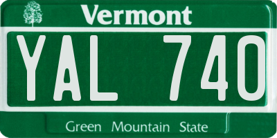 VT license plate YAL740