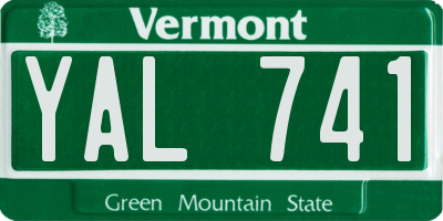 VT license plate YAL741