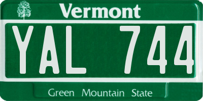 VT license plate YAL744